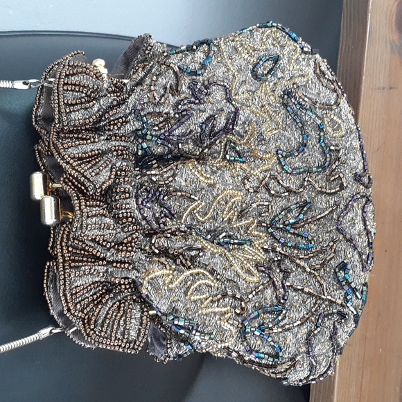 Handbags - Beaded clutch multi colored beads